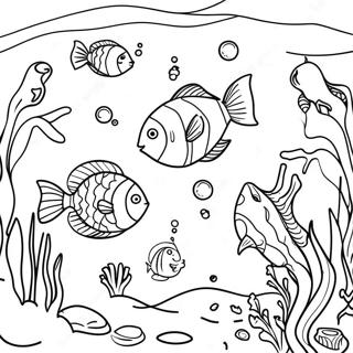 Underwater Ocean Scene Coloring Page 4260-3385