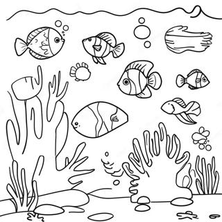 Colorful Coral Reef Coloring Page 4261-3394