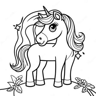 Moody Unicorn Twin Coloring Page 42633-33689