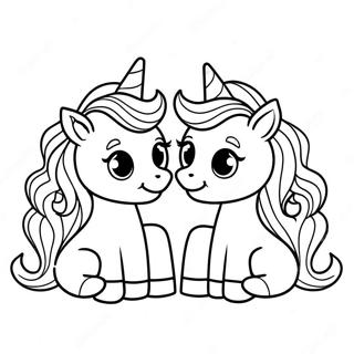 Happy Moody Unicorn Twins Coloring Page 42634-33698