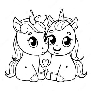 Happy Moody Unicorn Twins Coloring Page 42634-33700