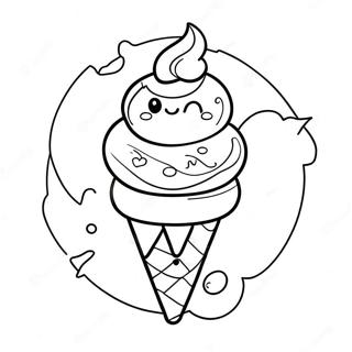 Rainbow Ice Cream Cone Coloring Page 42653-33710