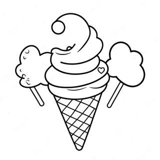 Rainbow Ice Cream Cone Coloring Page 42653-33712