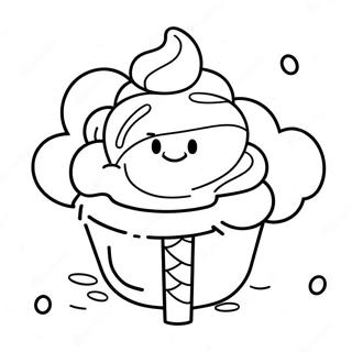 Colorful Rainbow Ice Cream Sundae Coloring Page 42654-33725