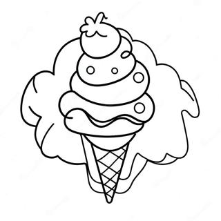 Colorful Rainbow Ice Cream Sundae Coloring Page 42654-33727