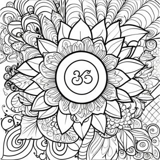 Bohemian Sunflower For Adults Coloring Pages