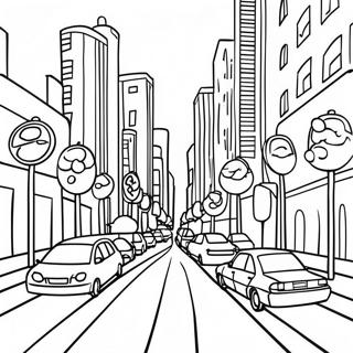 Busy City Road Coloring Page 42814-33858