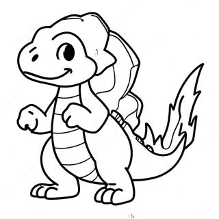 Charmeleon Breathing Fire Coloring Page 42824-33865