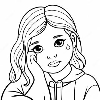 Sad Girl Coloring Pages