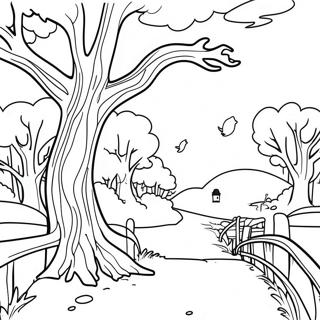 Sleepy Hollow Scenery Coloring Page 42883-33896