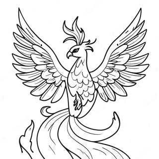 Phoenix Rising From Flames Coloring Page 42903-33944