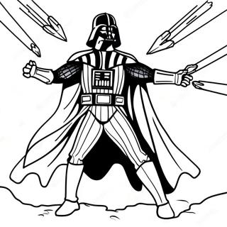 Darth Vader In Battle Coloring Page 42924-33925