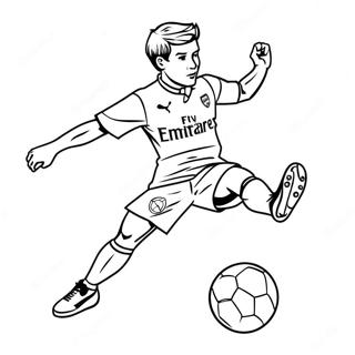 Arsenal Player Kicking The Ball Coloring Page 43024-34058