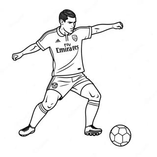 Arsenal Player Kicking The Ball Coloring Page 43024-34059