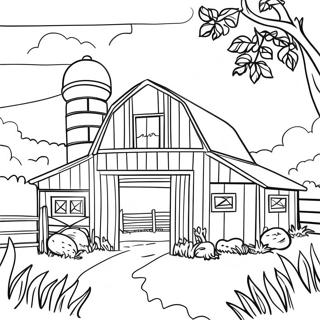 Realistic Barn Scene Coloring Page 43033-34010