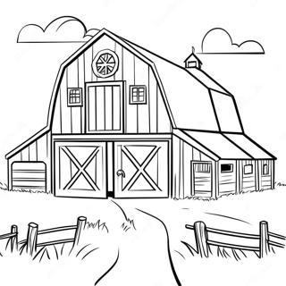 Realistic Barn Scene Coloring Page 43033-34011