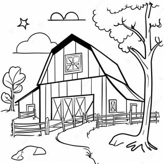 Realistic Barn Scene Coloring Page 43033-34012