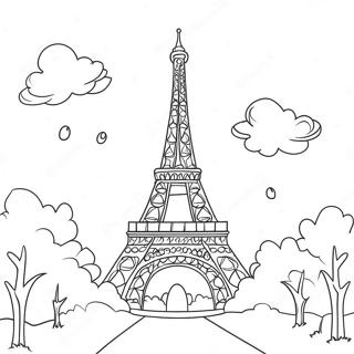 Eiffel Tower Coloring Pages