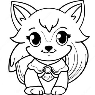 Cute Fox Anime Girl Coloring Page 43063-34027