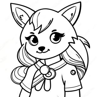 Adventurous Fox Anime Girl Coloring Page 43064-34037