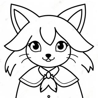 Adventurous Fox Anime Girl Coloring Page 43064-34040