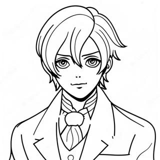 Ciel Phantomhive In Elegant Attire Coloring Page 43094-34074