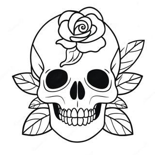 Rose Skull Coloring Page 4310-3422