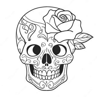 Rose Skull Coloring Page 4310-3423