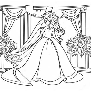 Elegante Disney Prinses Bruiloft Kleurplaat 43114-34084