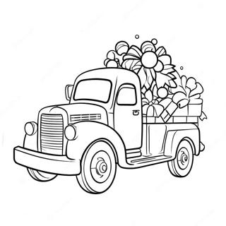 Festive Christmas Truck With Gifts Coloring Page 43124-34097