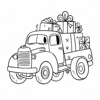 Festive Christmas Truck With Gifts Coloring Page 43124-34098