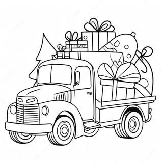 Festive Christmas Truck With Gifts Coloring Page 43124-34099