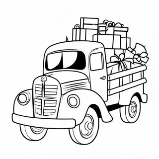 Festive Christmas Truck With Gifts Coloring Page 43124-34100