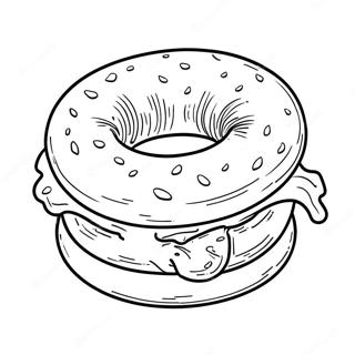 Delicious Bagel With Cream Cheese Coloring Page 43134-34086