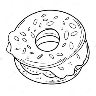 Delicious Bagel With Cream Cheese Coloring Page 43134-34087