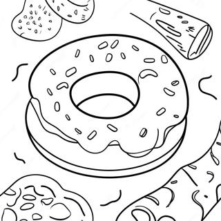 Delicious Bagel With Cream Cheese Coloring Page 43134-34088