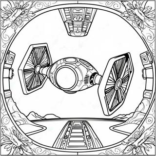 Detailed Tie Fighter Space Battle Coloring Page 43184-34161