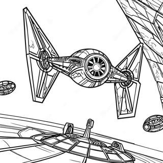 Detailed Tie Fighter Space Battle Coloring Page 43184-34162