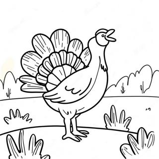 Turkey Hunting Scene Coloring Page 43283-34203