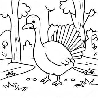 Turkey Hunting Scene Coloring Page 43283-34204