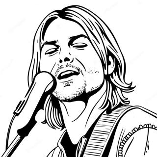 Pagina De Colorat Cu Kurt Cobain Cântând 43304-34226