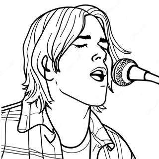 Kurt Cobain Singing Coloring Page 43304-34228