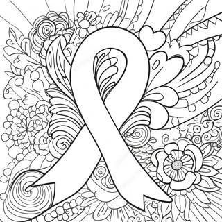 Breast Health Awareness Ribbon Coloring Page 43313-34234