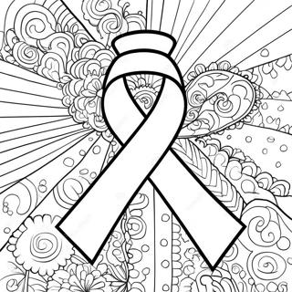 Breast Health Awareness Ribbon Coloring Page 43313-34235