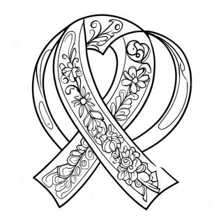 Breast Health Awareness Ribbon Coloring Page 43313-34236