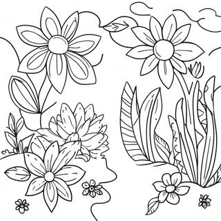 Colorful Garden Of Growth Coloring Page 43334-34250