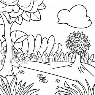 Colorful Garden Of Growth Coloring Page 43334-34251