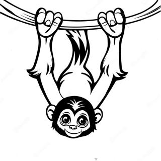 Playful Spider Monkey Hanging Upside Down Coloring Page 43344-34262