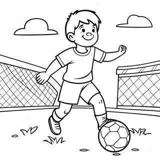 Son Playing Soccer Coloring Page 43363-34270