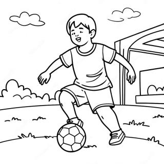 Son Playing Soccer Coloring Page 43363-34272